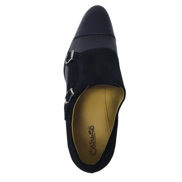 Carlos by Carlos Santana Mens Davis Monk Strap Dress Oxfords Suede Black… - Picture 5 of 6